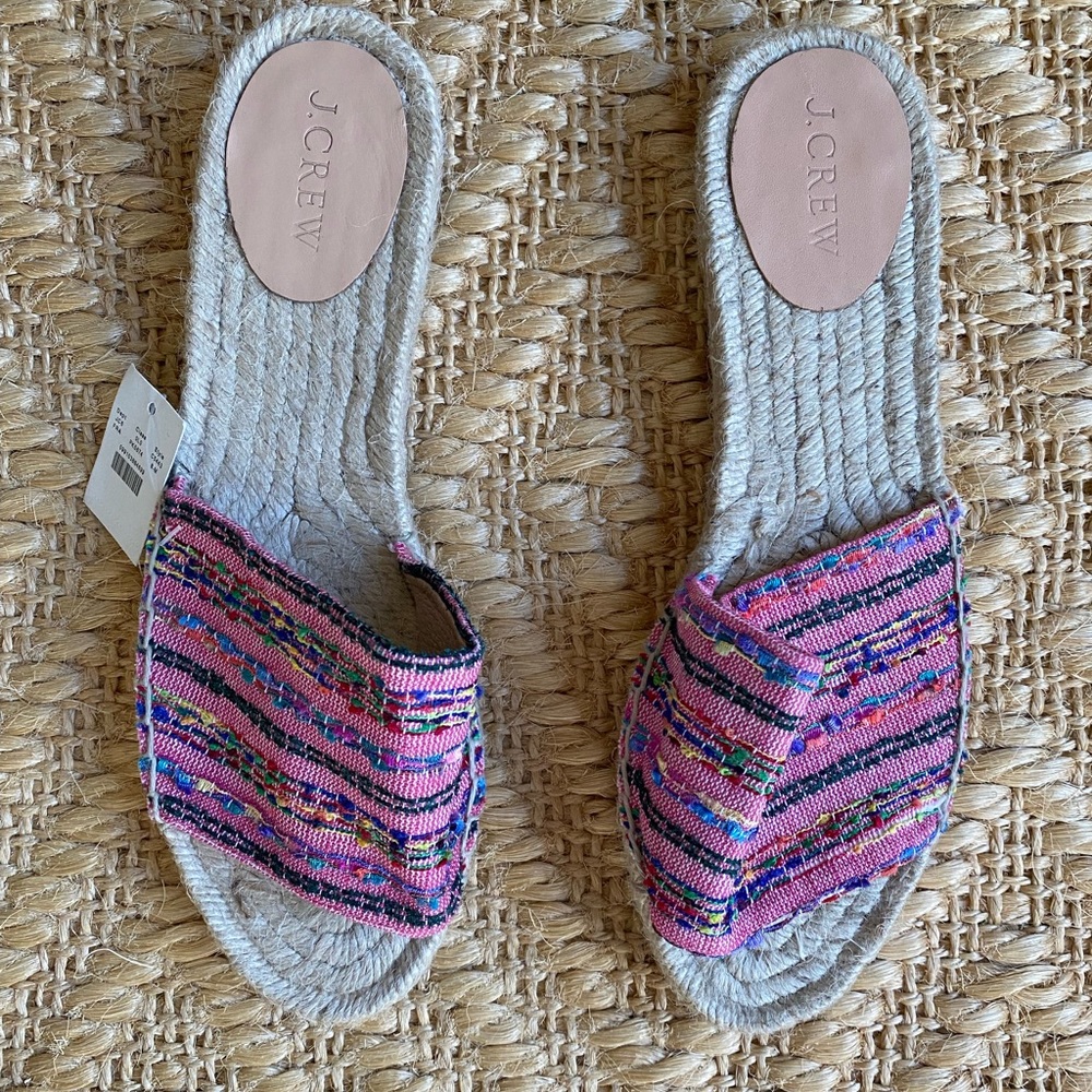 NEVER WORN JCREW ESPADRILLE SLIDES